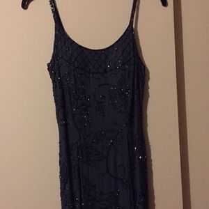 Navy Blue Beaded Dress